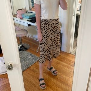 Rachel Zoe cheetah midi skirt